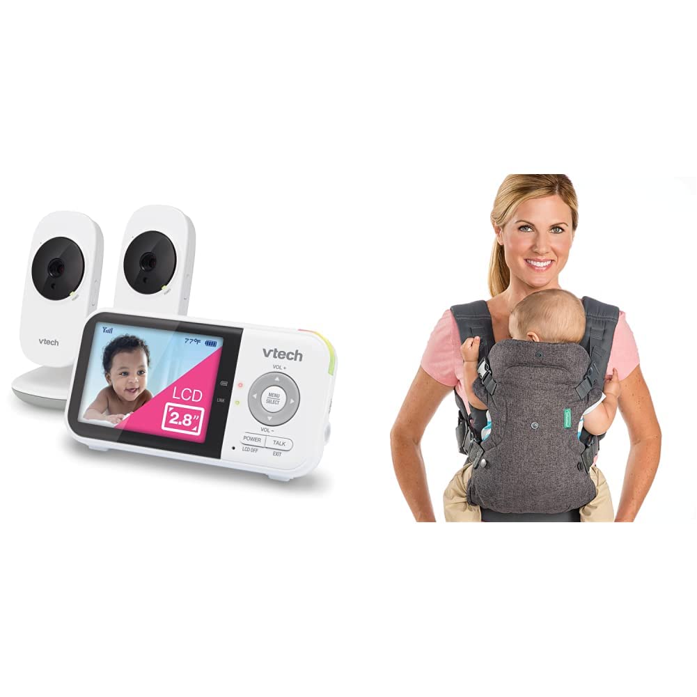 VTech VM819-2 Video Baby Monitor with Infantino Flip Advanced 4-in-1 Carrier