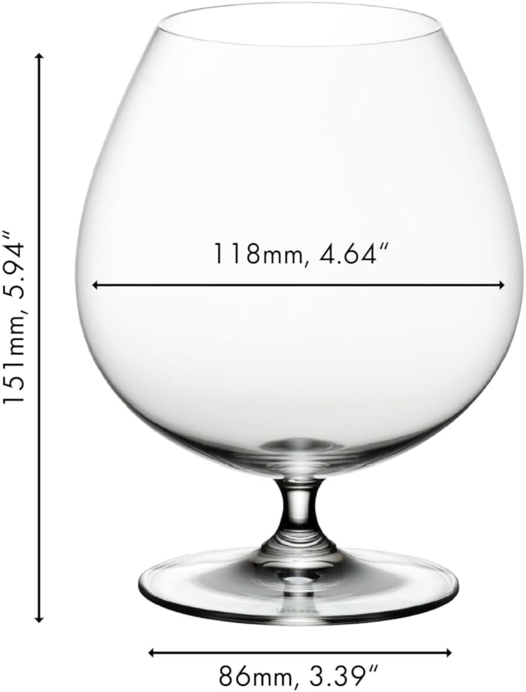 Riedel Vinum Brandy Glass, Set of 2, Dishwasher Safe, Brown (6416/18)