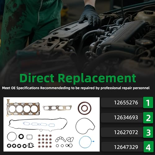 Image of Head Gasket Set, for Buick Envision /Lacrosse, 12647329 | for Cadillac ATS,for Chevrolet Colorado /Impala /Malibu,for GMC Acadia /Canyon,2.5L L4,Replace#12655276 12634693 12627072