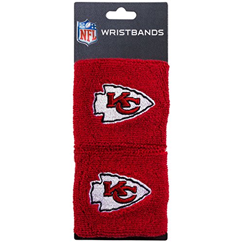 Franklin Sports Kansas City Chiefs NFL Wristbands - Youth NFL Team Logo Wristbands