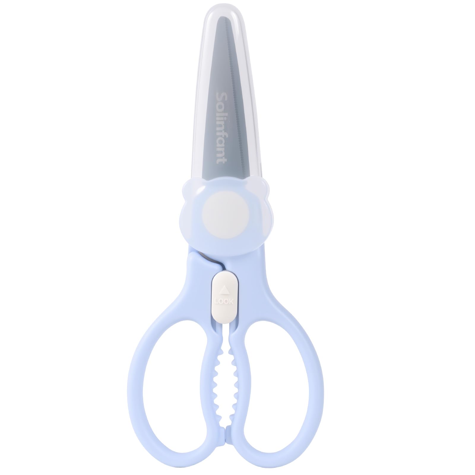 Premium Stainless Steel Portable Baby Food Safety Scissors, Detachable Feeding Shears for Toddlers Infant Kids Food Cutting Meats Noodles Vegetables with Protactive Cover