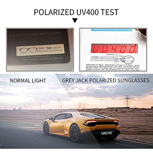 Image of grey jack Polarized Aviator Sunglasses lightweight Stylish Glasses for Men Women UV Protection S110102