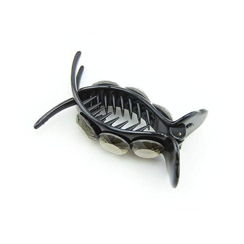 Meilliwish Clip de garra para el cabello brillante y hermoso para mujer (D72) (negro)