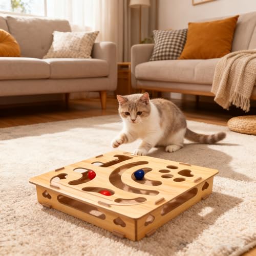 Boîte d'activité interactive en bois Generisch, le jeu chic pour chat - 8