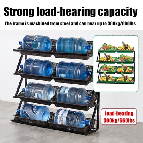 Estante organizador de verduras de gran capacidad con cestas de 43'' para comercio 6