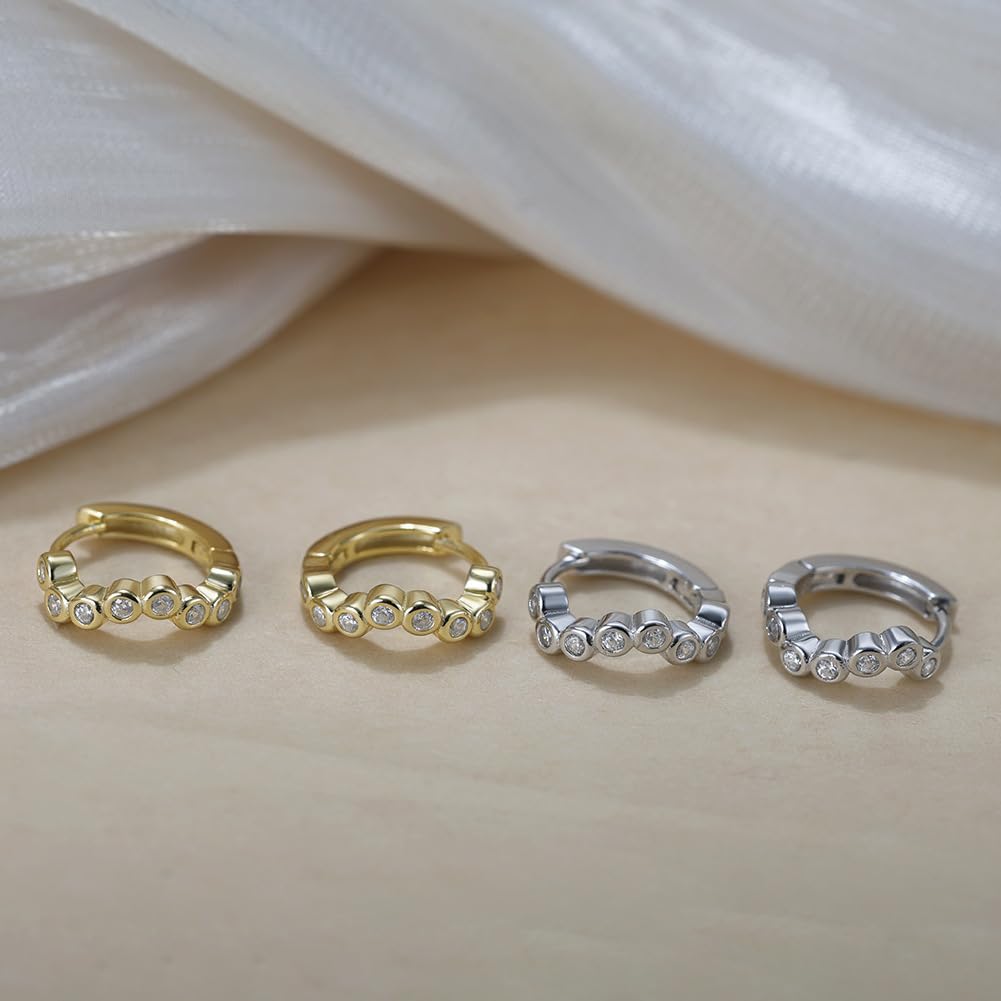 WBDWWTD Creolen aus Sterlingsilber für Damen, leicht, gedreht, AAAAA-Zirkonia