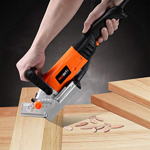 REXBETI Wood Biscuit Plate Joiner Kit with 4 Inch Tungsten Carbide Tipped Blade and 100pcs Wood Connecting Plates, Adjustable Fence and Angle Knob for Precise Positioning, Suitable for All Wood Type - Thumbnail 3