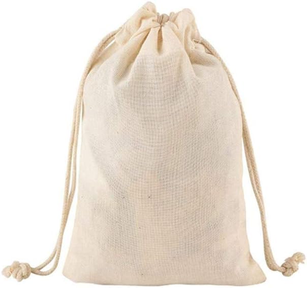 KUPOO 50PS Cotton Bags Cotton Muslin Bags Drawstring Muslin Bag for Wedding Party Favor (4 x 5.8 Inch) - Image 4