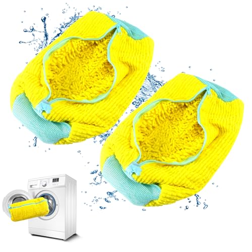 QUMOX Sac à Linge pour Chaussures pour Machine à Laver et sèche-Linge, Sac de Lavage de Chaussures réutilisable et Durable avec Housse zippée en Peluche,...