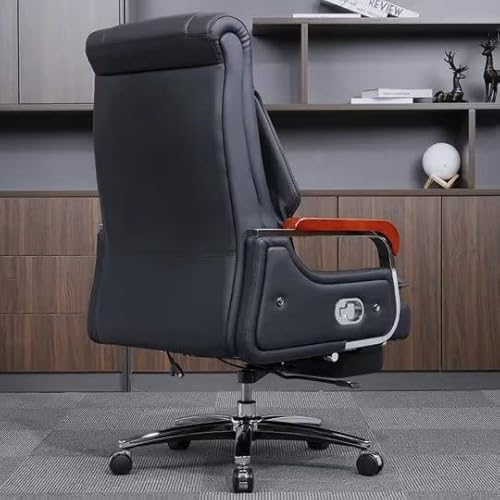 Kinnls Kyle Executive Office Chair Massage Office Chair With Footrest Genuine Leather & Solid Wood On The Chair Can Relax Your Whole Body After Best Chair For Long Hours. #TOP3