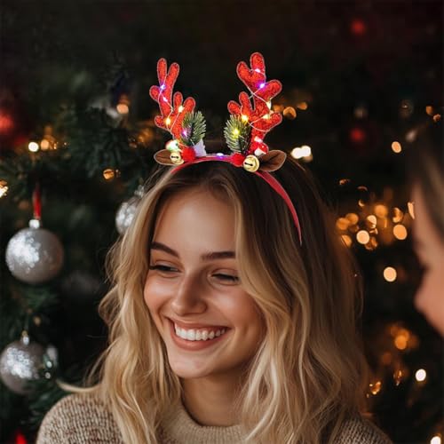 Reindeer Antlers Headband Christmas Headbands for Women Gold Dees Ears Costume Hair Accessories image 5