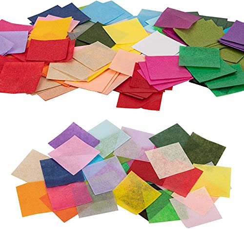 Tissue Paper Squares 1500 PCS Rainbow Tissue Paper Mini Mosaic Tissue Art Paper for Craft Gift Scrapbooking Embellishments Handcrafts Paper DIY Projects Supplies 1 Inch