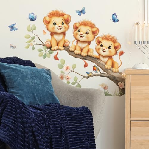 Vinilos decorativos Achang leones bebés para pared miniatura 4