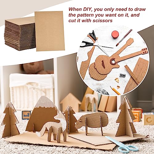 Image of MECCANIXITY 100 Pack 5 inch x 7 inch Corrugated Cardboard Sheets 1 /8 inch Thick Flat Cardboard Filler Inserts Pads for Mailers, Packing, Art Projects, DIY Crafts
