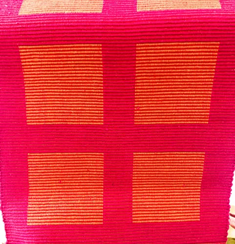 Image of Rangbhar Handloom Ribbed Cotton Table Runner for Living /Dining Room /Home Decor, Anti Skid, Reversible, Machine Washable, 12 X 72 inches, Striped, Pink Orange Box
