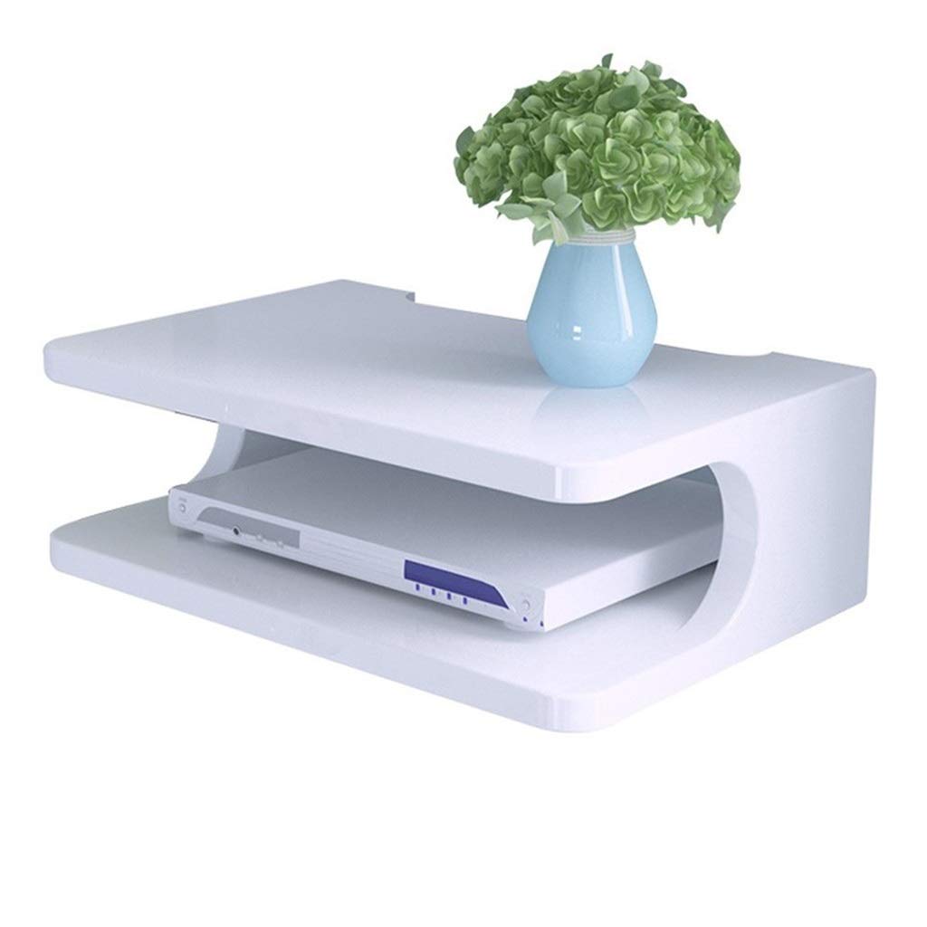 Router-Rack TV-Set-Top-Box-Rack Wohnzimmer-Wandhalterung Schlafzimmer-Router-Aufbewahrungsbox Trennwand Backlack Ladung 40 Kg (Color : Weiß, Size : 30 * 20 * 10cm)