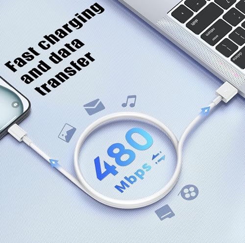 Image of 67W SuperVOOC USB to Type-C Fast Charging Cable | High-Speed Data Sync (480Mbps) | Heavy Duty TPE Cable for OnePlus, Oppo, Vivo, Xiaomi & Samsung - White (1 Meter)