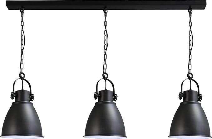 Licht-Erlebnisse Hanglamp grijs metaal Made in EU binnenschaduw wit industrie Ø27,5cm 3-flmg eettafel keuken lamp