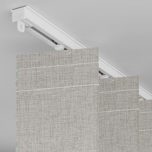 Image of AJAZZ 100% Blackout Accordion Door Curtains Magnetic Door Curtain Blackout Curtains for Bedroom, Doorway Curtain Sets Included Tracks (1 Pack, 72W x 79 L, Cream White)