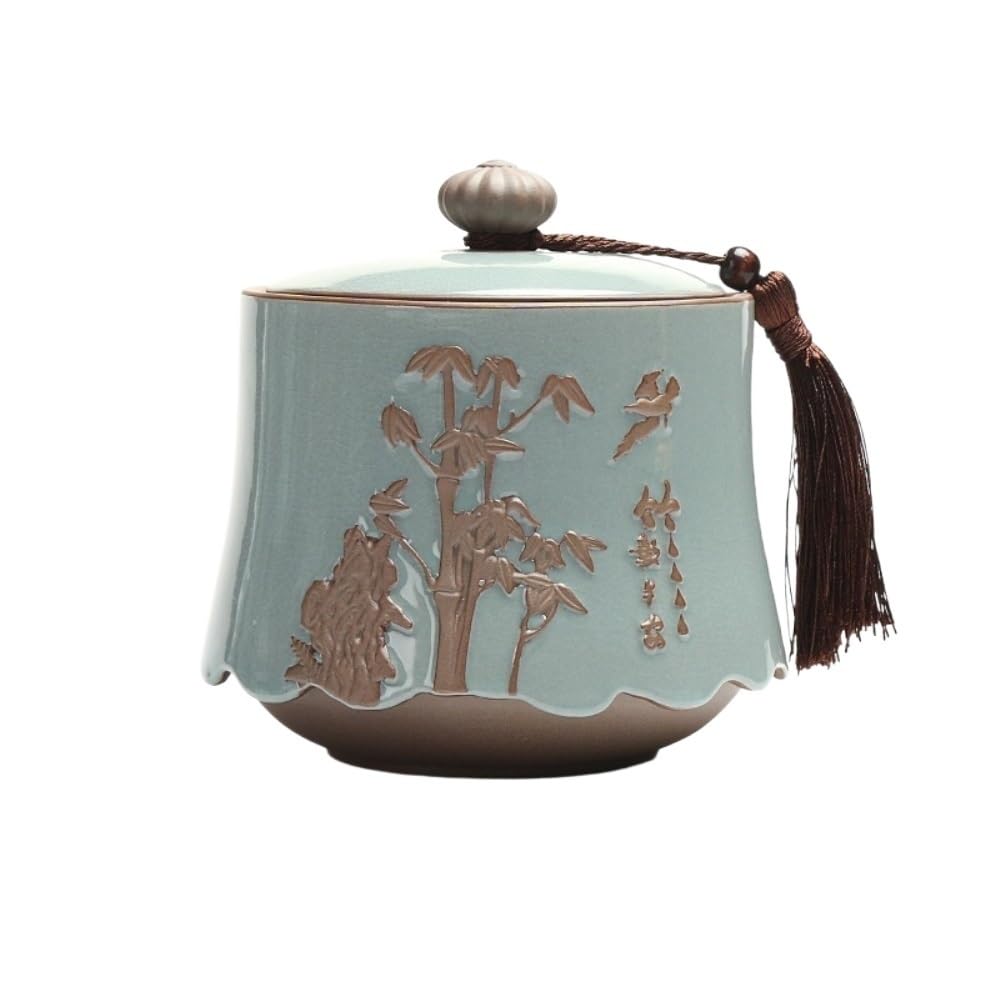 Pojemniki na herbatę i przechowywanie, ceramiczny pojemnik do przechowywania herbaty, zestaw do herbaty, słoik do herbaty, pojedynczy słoik, kuchenne pojemniki na herbatę (M)