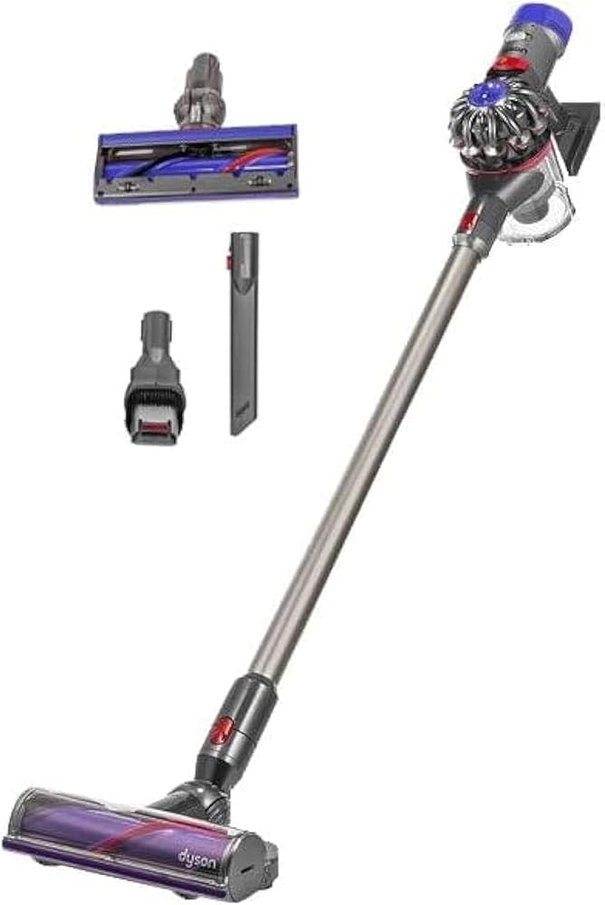 Dyson V8 Origin Aspirateur de table sans sac et sans fil (inclus Brosse électrique avec entraînement direct, buse combinée, batterie Nickel-Cobalt-Aluminium incluse, support mural et station de charge