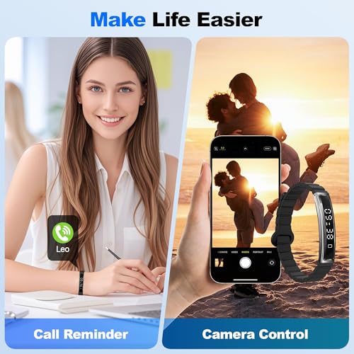 Image of Smart Bracelet Health Activity Fitness Tracker for Women & Men | 24 /7 Heart Rate & Stress Monitor, Sleep Tracking, Slim 16g Lightweight Bracelet, 7-10 Day Battery, Free App, No Subscription