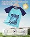 ALVABABY 2-Piece Boy Swimsuit, 4-5T Boys' Rash Guard Sets, Bathing Short Sleeve Swimwear ST-K02-4-5T