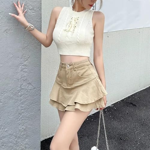 Y2K Mini Skirts Vintage High Waist Women Pleated Skirt Casual Female Bottom4
