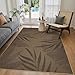 SIXHOME 210 * 150cm Jute Teppich Waschbar Rutschfester Teppich Wohnzimmer Modern gewebt für Eingangsbereich Terrasse Balkon Garten Küchenteppich Blätter-Brown