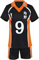 CHLOBLOM Karasuno Uniform Shouyou Hinata Cosplay Costume - Volleyball Jersey Shirt & Shorts for Haikyuu Fans