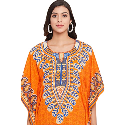 Image of Oussum Women Polyester Casual Long Plus Size Beach Caftan Cover Up Maxi Dress 1X-3X Summer Kaftan Dresses for Women
