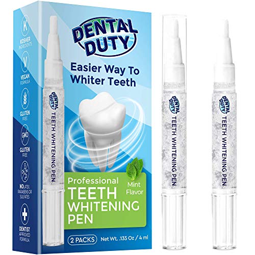 Dental Duty Teeth Whitening Pen (2 Pens), 35% Carbamide Peroxide Gel, 30+Uses, Stain