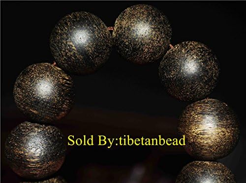 18MM Genuine Agarwood Vietnam Kinam Bracelet Prayer Beads Qinan Super King Kynam Mala Aloeswood Strand of Beads Kyara Gaharu Necklace Natural Oodh Agar Wild Man Genuine