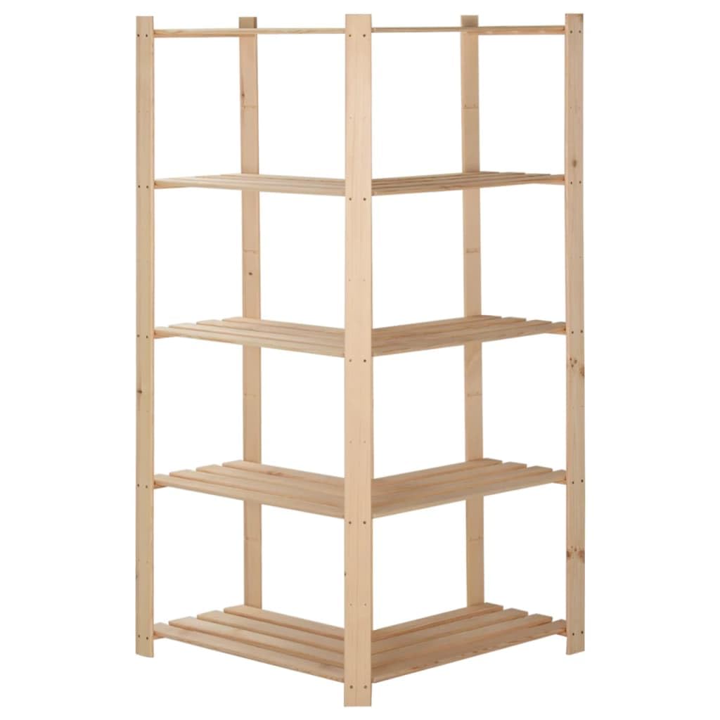 Générique Étagère d'angle de Rangement 5 Niveaux 82,5x82,5x170 cm Pin,Entreprise & Industrie,Stockage Industriel,Étagères industrielles,Brun,20 KG,327323