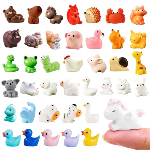 Zerobe Miniature Resin Animal Sets: Tiny Collectible Figurine Bulk Pack (Animal Mix)