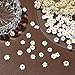 LiQunSweet 100 Pcs Handmade Millefiori Lampwork Glass Bead White Daisy Flower Beads for Jewelry Making