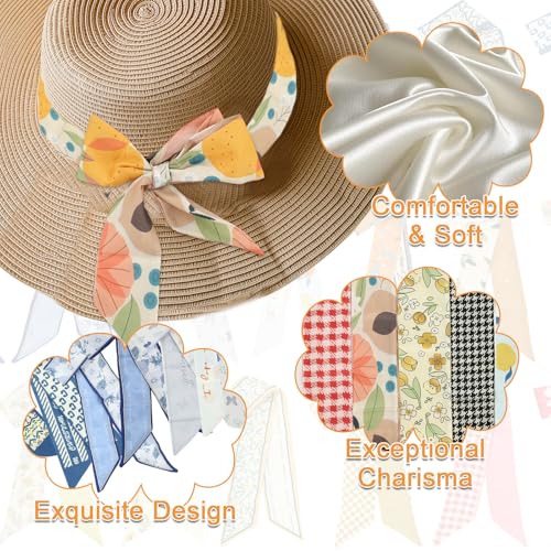 24-Pack Satin Purse Charms Set, Headband Neck Wrist Waist Decorative Fashion Gifts, Purse Scarf for Handbags & Cute Headbands for Women4