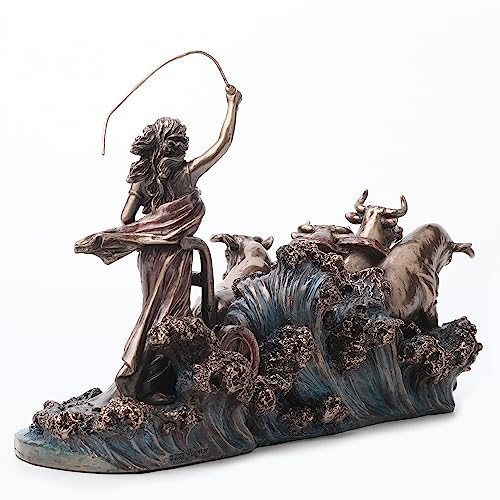 Estatua Gefjon Diosa Nórdica de Bronce 7.5 in miniatura 4