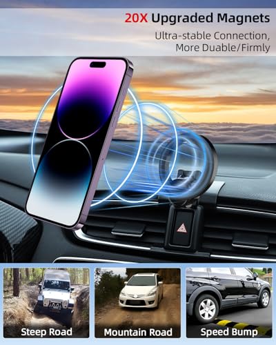 Image of PZK Car Phone Mount for Honda CRV CR-V 2017 2018 2019-2020 2021 2022 Accessories 5th Gen CRV Custom Air Vent Car Phone Holder Magnetic Hands Free 360 Rotation Phone Automobile Cradles