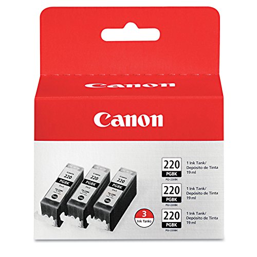 Canon 2945B004 (PGI-220) Ink Cartridges, Black, 3/PK in Retail Packaging
