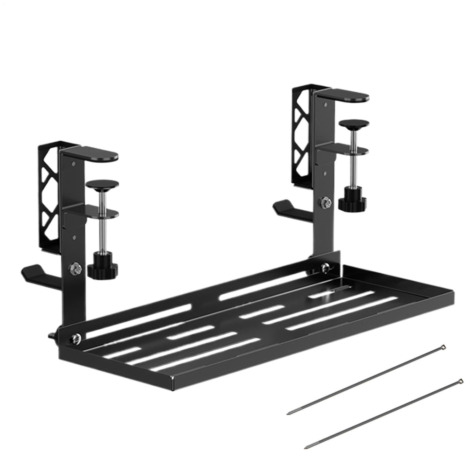 Under Desk Cable Tray,Metal No Drill Clamp Mount 15.63 Inch 