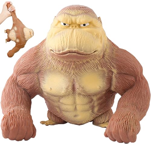 peiyee Gorila Juguete Antiestres, Juguete de Gorila de Suave Látex, Juguete de Mono Que Se Estira y Squeeze, Gorilas de Descompresión para Ocio, Entretenimiento, Alivio del Estrés (Pequeño)