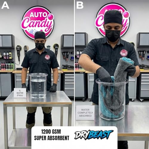 Image of DryBeast 1200 GSM Premium Microfiber Cloth for Car & Bike | 60 x 40 cm | Ultra Plush, Super Absorbent & Scratch-Free Drying Towel | Safe for Paint, PPF, Ceramic Coating & Glass(60 x40 XL)