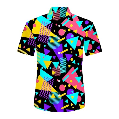 Vekewsap Camisa hawaiana con impresión 3D para hombre, camisa de flores de manga corta, camisa de verano, camisa de playa, transpirable, camisa de playa informal, camisa de ocio, camisa hawaiana
