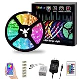 LED Strip Lights, L8star 16.4ft RGB 5050 LEDs Color Changing Kit,24key Remote Control and Power Supply with Bluetooth Smartphone APP Controller for Home Kitchen Christmas Indoor Decoration