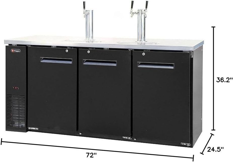 Kegco Kegerator Commercial Three Keg Beer Cooler Refrigerator - Three Faucet
