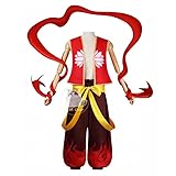 Anime Nezha Cosplay Costume Kids Boys Girls Stage Performance Suit Halloween Carnival Party Clothes (Female S)