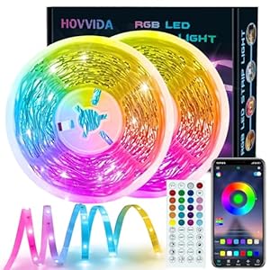 HOVVIDA Tira LED 30M, 30 LED/Metro, 2x15M, 24V RGB Luces, 900 LED, APP y Mando a distancia, Modo de Música, LED para Habitación, Sala, Cocina, Dormitorio, Bar, Fiesta