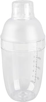 Dioche Bubble Tea Shaker PC Cocktial Shaker with Scale - FoodGrade Plastic for Home & Bar - 350ml to 1000ml - Perfect for Juices & Cocktails - Elegant Design & Easy to Use 530ml