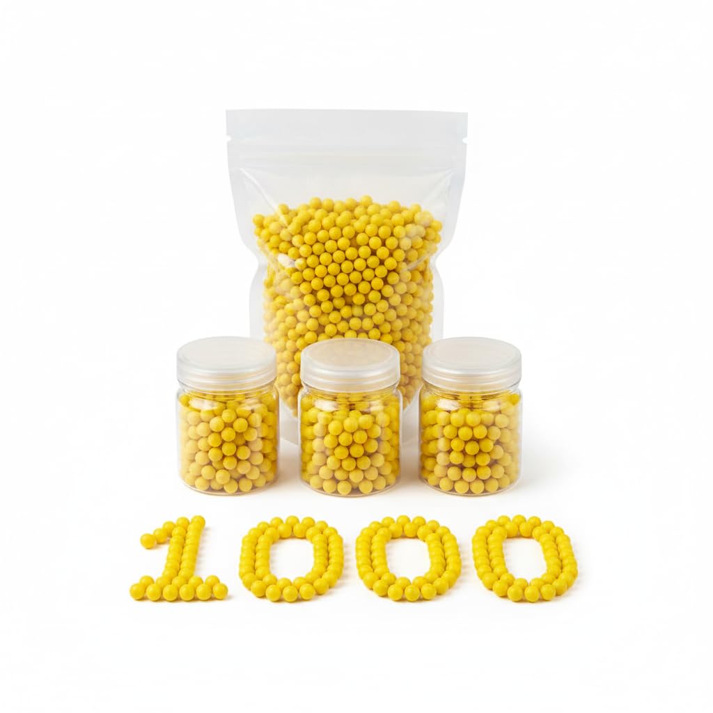 Velinor 6mm Plastic BB Bullets 1000 Count for Toy Guns | Smooth Finish Round Pellets for Air Soft & Spring Action Toy Pistols (1000 BB)